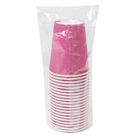 Kubek Papierowy Bez Plastiku 9 Oz/250ml "Colors" Różowy Ø8cm (20 Sztuk)
