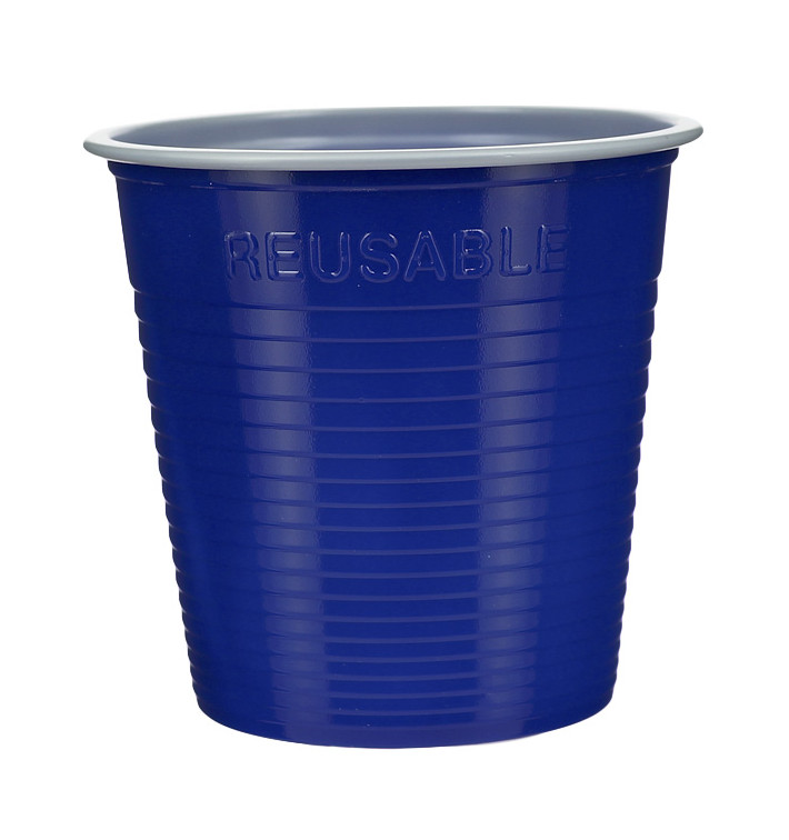 Ekonomiczny kubek wielokrotnego użytku PS Dwukolorowy Niebieski 230ml (30 Sztuk) Ekonomiczny kubek wielokrotnego użytku PS Dwukolorowy Niebieski 230ml (30 Sztuk)