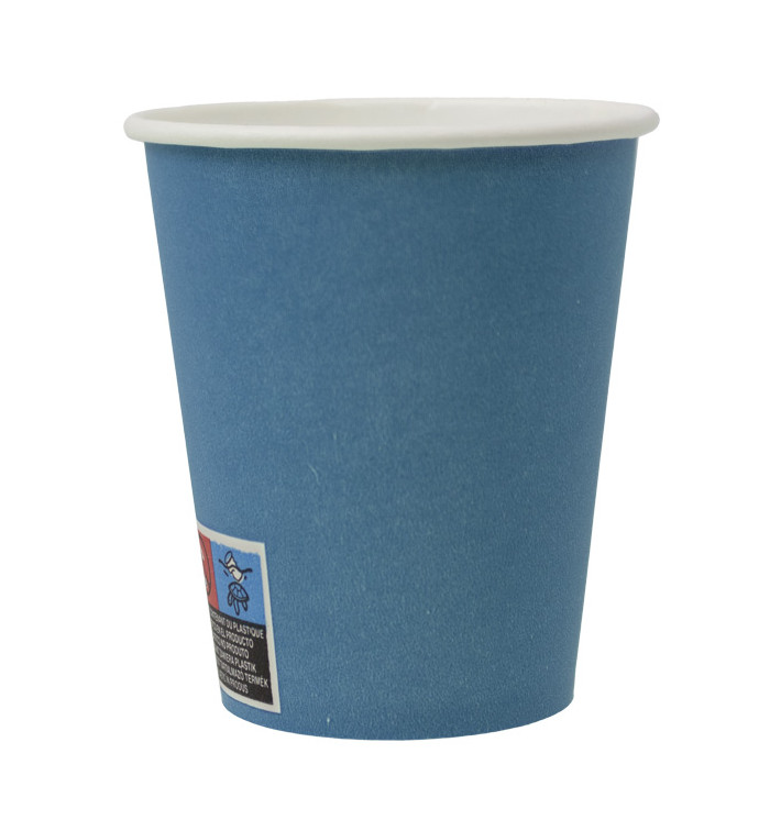 Kubek Papierowy Bez Plastiku 9 Oz/250ml "Colors" Niebieski Ø8,0cm (300 Sztuk) Kubek Papierowy Bez Plastiku 9 Oz/250ml "Colors" Niebieski Ø8,0cm (300 Sztuk)