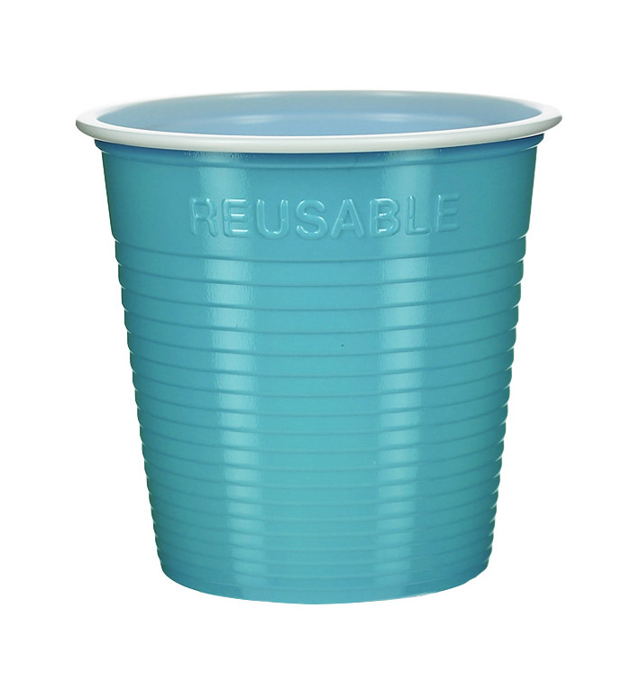 Ekonomiczny kubek wielokrotnego użytku PS Dwukolorowy Turkus 230ml (420 Sztuk) Ekonomiczny kubek wielokrotnego użytku PS Dwukolorowy Turkus 230ml (420 Sztuk)