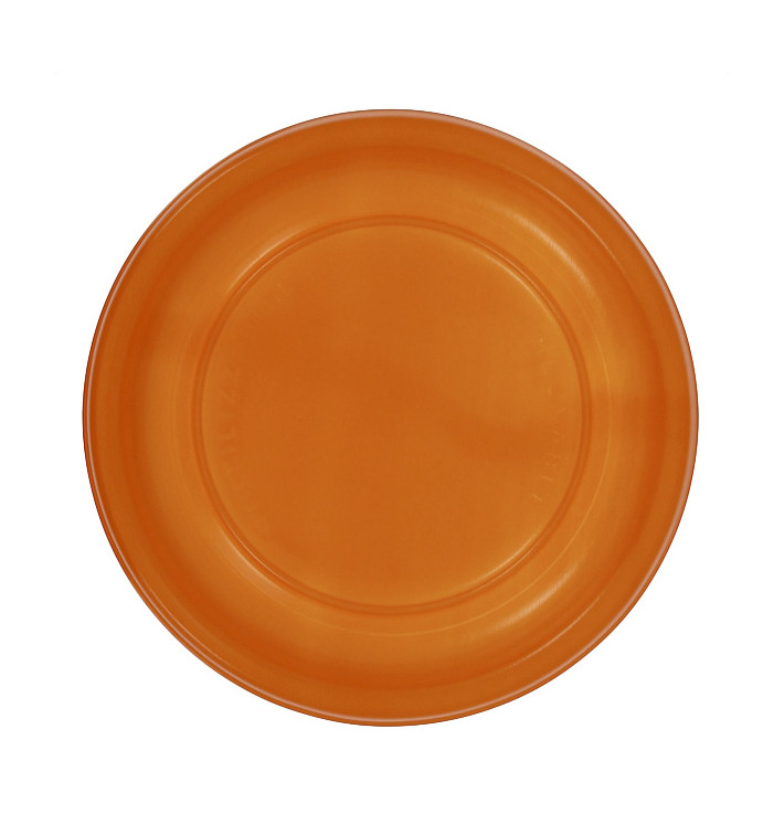 Talerz Płaski Wielokrotnego Użytku Ekonomiczne PS Orange Ø17cm (25 Sztuk) Talerz Płaski Wielokrotnego Użytku Ekonomiczne PS Orange Ø17cm (25 Sztuk)