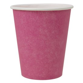 Kubek Papierowy Bez Plastiku 9 Oz/250ml "Colors" Różowy Ø8,0cm (20 Sztuk)