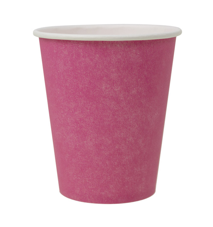 Kubek Papierowy Bez Plastiku 9 Oz/250ml "Colors" Różowy Ø8,0cm (300 Sztuk) Kubek Papierowy Bez Plastiku 9 Oz/250ml "Colors" Różowy Ø8,0cm (300 Sztuk)