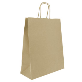 Torby Papierowe Kraft z Uchwytami 100g/m² 25+11x31cm (25 Sztuk)