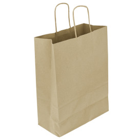 Torby Papierowe Kraft z Uchwytami 100g/m² 25+11x31cm (25 Sztuk)