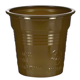 Kubki Plastikowe PS Brązowe 80ml Ø5,7cm (50 Sztuk)