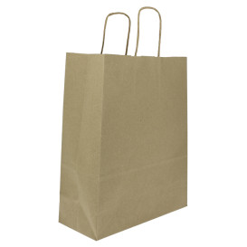 Torby Papierowe Kraft z Uchwytami 100g/m² 25+11x31cm (200 Sztuk)