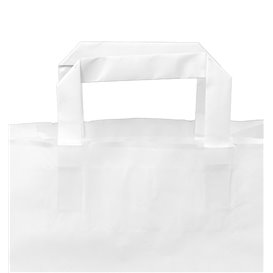 Torby Papierowe Kraft Białe z Uchwytami 100g/m² 22+11x27cm (25 Sztuk)