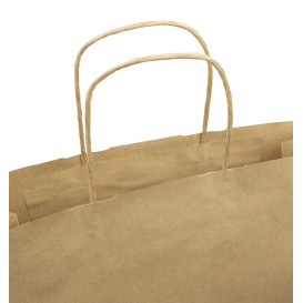 Torby Papierowe Kraft z Uchwytami 100g/m² 32+12x41cm (25 Sztuk)