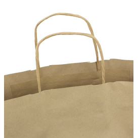 Torby Papierowe Kraft Brązowe z Uchwytami 100g/m² 44+15x46cm (25 Sztuk)