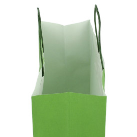 Torby Papierowe Zielone z Uchwytami 100g/m² 25+11x31cm (25 Sztuk)