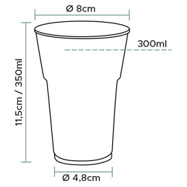 Ekonomiczny kubek wielokrotnego użytku PS "Diamant" Szkło 350ml Ø8,0cm (25 Sztuk)