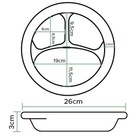 Talerz Termiczni Styropianowe "Quiet Classic" 3 C. Laminowane Białe Ø260mm (125 Sztuk)