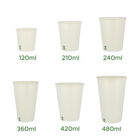 Kubek Papierowy Bez Plastiku 16 Oz/480ml Białe Ø9cm (50 Sztuk)