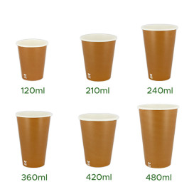 Kubek Papierowy Bez Plastiku 4 Oz/120ml "Karmel" Ø6,2cm (1.000 Sztuk)