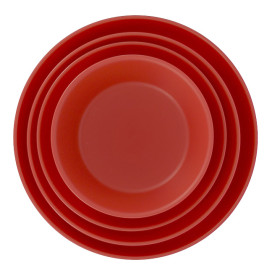 Talerz Plastikowe Głęboki Czerwony Durable PP Mineral Ø18cm (54 Sztuk)