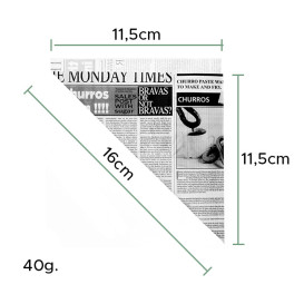 Rożek Papierowy Tłuszczoodporny Times 160mm 40g (250 Sztuk)
