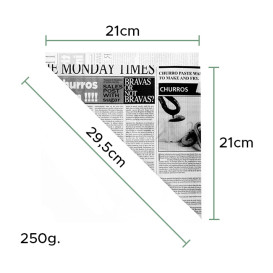 Rożek papierowi Tłuszczoodporny Times 295mm 250g (2.000 Sztuk)