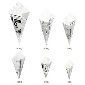 Rożek papierowi Tłuszczoodporny Times 245mm 100g (250 Sztuk)