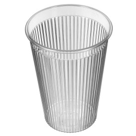 Kubki "Ribbed" PS Przezroczyste 200 ml (25 Sztuk)