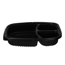 Pojemniki Prostokątny PP Czarni 3C 1250ml 255x189x45mm (40 Sztuk)