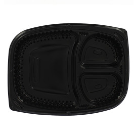 Pojemniki Prostokątny PP Czarni 3C 1250ml 255x189x45mm (40 Sztuk)
