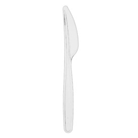 Nóż plastikowy PS Wielokrotnego użytku Przezroczysty 18cm (50 Sztuk)