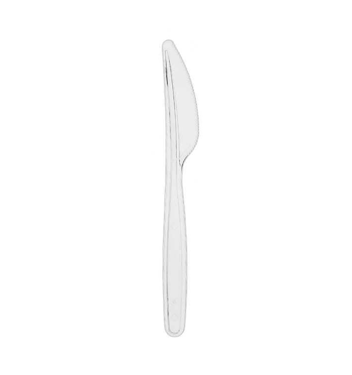 Nóż plastikowy PS Wielokrotnego użytku Przezroczysty 18cm (50 Sztuk) Nóż plastikowy PS Wielokrotnego użytku Przezroczysty 18cm (50 Sztuk)