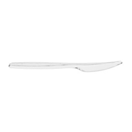 Nóż plastikowy PS Wielokrotnego użytku Przezroczysty 18cm (50 Sztuk)
