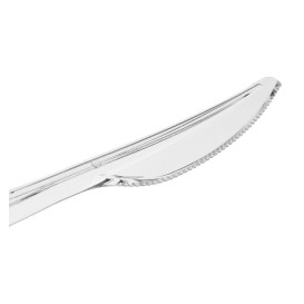 Nóż plastikowy PS Wielokrotnego użytku Przezroczysty 18cm (50 Sztuk)