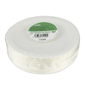 Talerz Papierowe Okrągłe Tłuszczoodporny Białe Ø18cm 220g/m² (50 Sztuk)