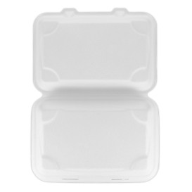 Sugarcane Hinged Container White 23x15x7,5cm (250 Units)