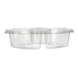 Miski Plastikowe PET 5C z Pokrywką Ø26x7cm (100 Sztuk)
