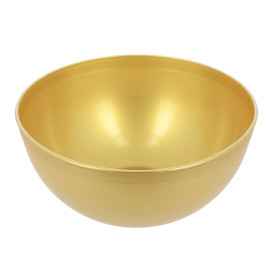 Trwała miska wielokrotnego użytku PP Mineral Złoto 2l Ø20cm (1 Sztuk).