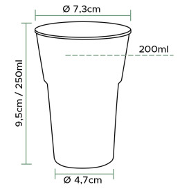 Wielokrotnego użytku Kubki PS "Diamant" Szkło 250ml Ø7,3cm (1.000 Sztuk)