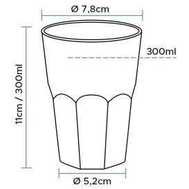 Kubki "Deco" PP Przezroczyste 300 ml (30 Sztuk)