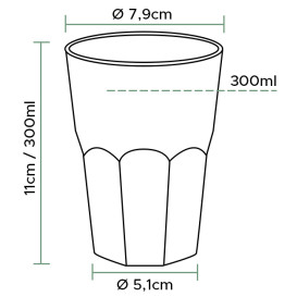 Kubki "Deco" PS Przezroczyste Szkło 300 ml (30 Sztuk)