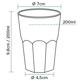 Kubki "Deco" PS Przezroczyste Szkło 200 ml (25 Sztuk)