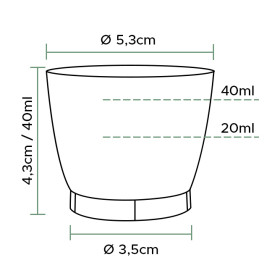 Kubki Wtryskiwane Cool Cup PS 40 ml (50 Sztuk)
