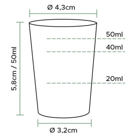 Kubki Wtryskiwane Przezroczyste PS 50 ml (1600 Sztuk)