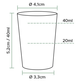 Kubki Wtryskiwane Przezroczyste PS 40 ml (50 Sztuk)