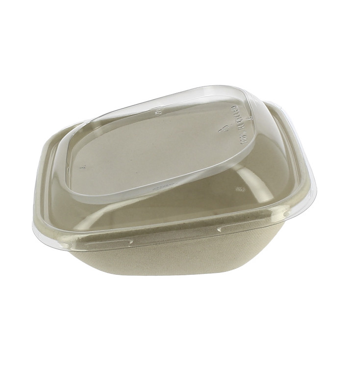 Pojemniki Trzciny Cukrowej z Pokrywką 750ml 190x190x80mm (15 Sztuk) Pojemniki Trzciny Cukrowej z Pokrywką 750ml 190x190x80mm (15 Sztuk)