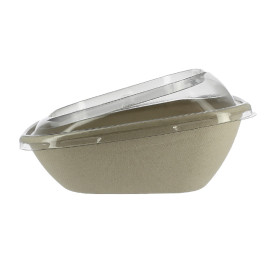Pojemniki Trzciny Cukrowej z Pokrywką 750ml 190x190x80mm (90 Sztuk)