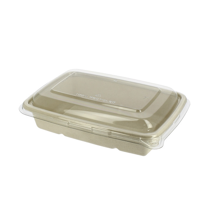 Pojemniki Trzciny Cukrowej z Pokrywką 950ml 230x160x60mm (90 Sztuk) Pojemniki Trzciny Cukrowej z Pokrywką 950ml 230x160x60mm (90 Sztuk)