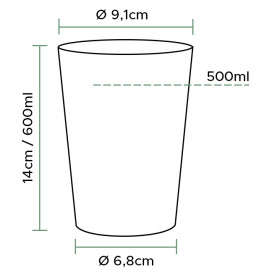Kubki Plastikowe Przezroczyste PS 600ml (360 Sztuk)