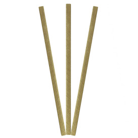 Słomki Prosto Papierowe Kraft Ø6mm 19,7cm (3000 Sztuk)