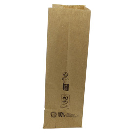 Torby Papierowe bez Uchwytów Kraft Brązowe 45g/m² 12+8x24cm (1.000 Sztuk)