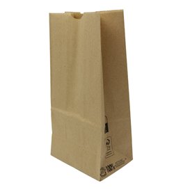 Torby Papierowe bez Uchwytów Kraft Brązowe 45g/m² 12+8x24cm (25 Sztuk)
