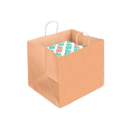 Torby Papierowe Pudełka na Pizzę z Uchwytami 80g 37+33x32 cm (125 Sztuk)