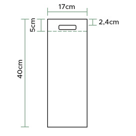 Torba na Butelki Zielony 17+10x40cm (25 Sztuk)